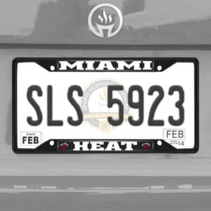 Miami Heat Metal License Plate Frame Black Finish-31334