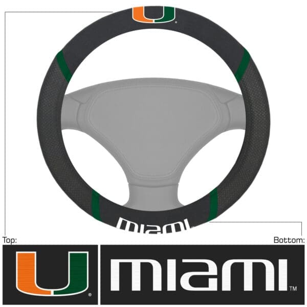 Miami Hurricanes Embroidered Steering Wheel Cover 1