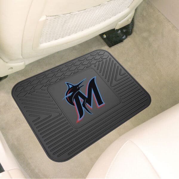 Miami Marlins Back Seat Car Utility Mat - 14in. x 17in.