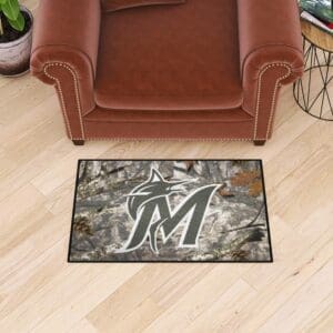 Miami Marlins Camo Starter Mat Accent Rug - 19in. x 30in.