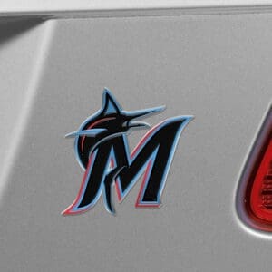 Miami Marlins Heavy Duty Aluminum Embossed Color Emblem