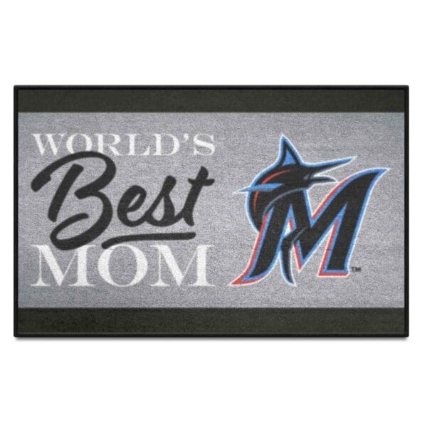 Miami Marlins Worlds Best Mom Starter Mat Accent Rug 19in. x 30in 1 scaled