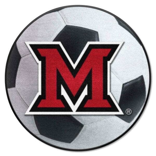 Miami OH Redhawks Soccer Ball Rug 27in. Diameter 1 scaled
