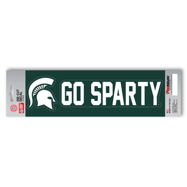 Michigan State Spartans 2 Piece Team Slogan Decal Sticker Set 1