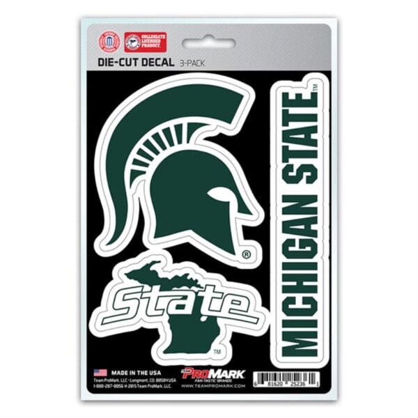 Michigan State Spartans 3 Piece Decal Sticker Set 1