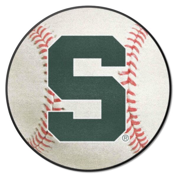 Michigan State Spartans Baseball Rug 27in. Diameter 1 1 scaled