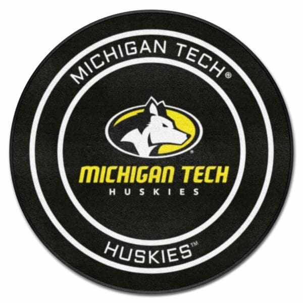 Michigan Tech Huskies Hockey Puck Rug 27in. Diameter 1 scaled