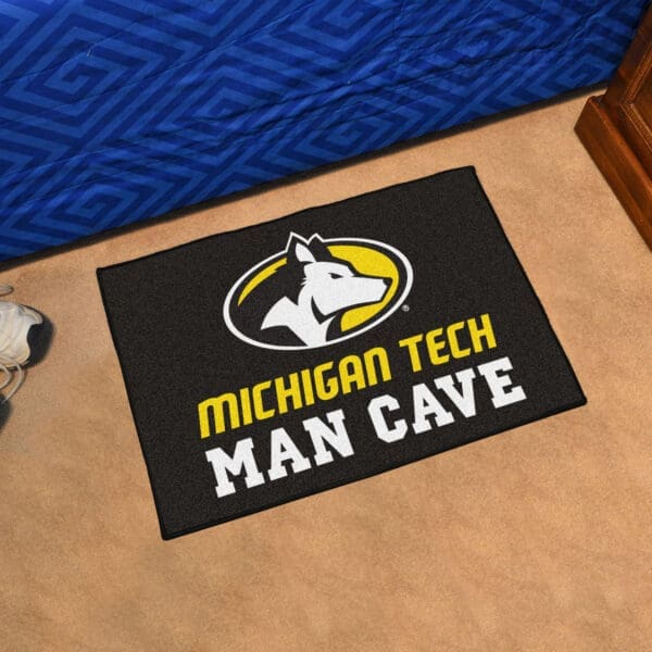 Michigan Tech Huskies Man Cave Starter Mat Accent Rug - 19in. x 30in.