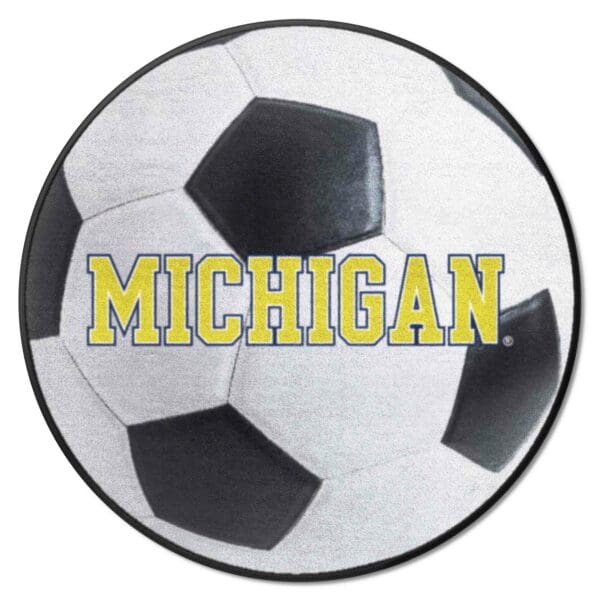Michigan Wolverines Soccer Ball Rug 27in. Diameter 1 1 scaled
