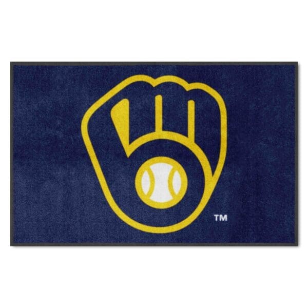 Milwaukee Brewers 4X6 High Traffic Mat with Durable Rubber Backing Landscape Orientation 1 scaled