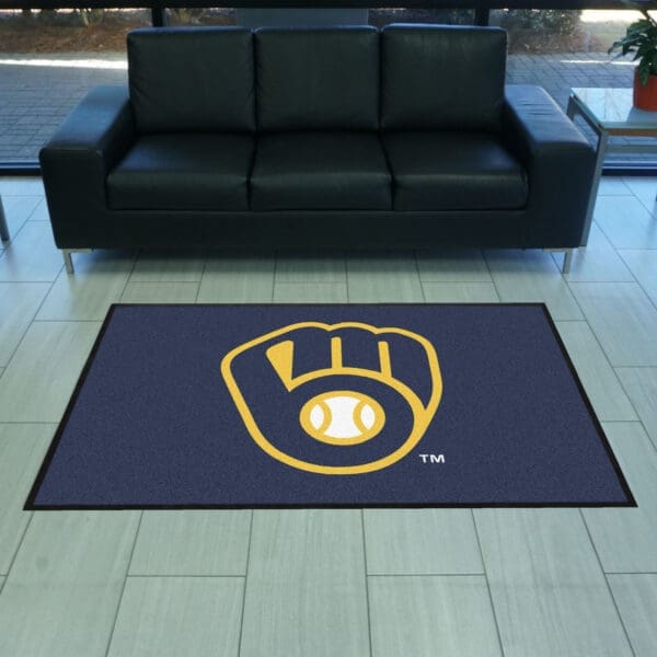 Milwaukee Brewers 4X6 High-Traffic Mat with Durable Rubber Backing - Landscape Orientation