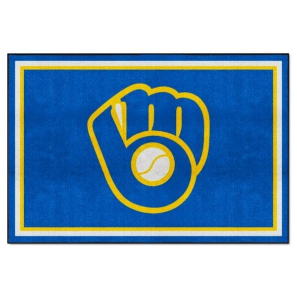 Milwaukee Brewers 5ft. x 8 ft. Plush Area Rug 1 scaled