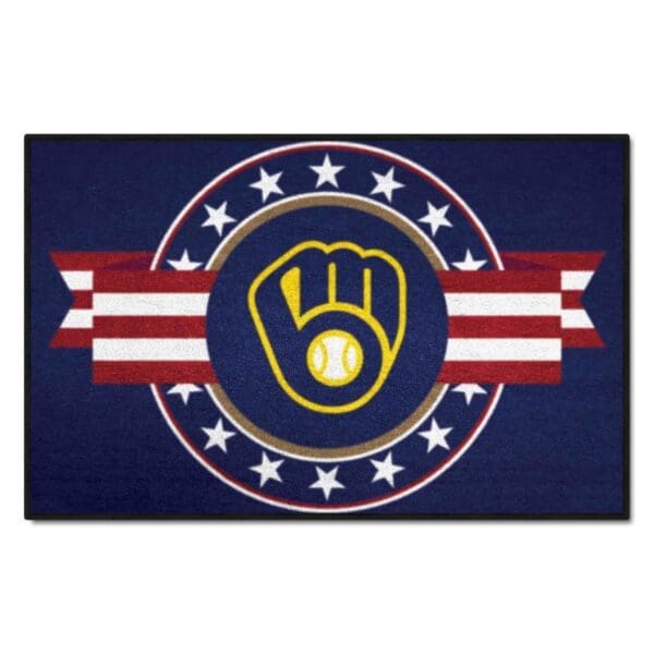 Milwaukee Brewers Starter Mat Accent Rug 19in. x 30in. Patriotic Starter Mat 1 scaled