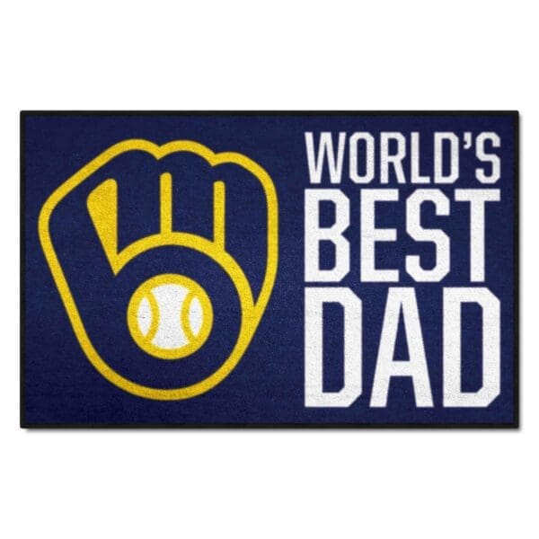 Milwaukee Brewers Starter Mat Accent Rug 19in. x 30in. Worlds Best Dad Starter Mat 1 scaled