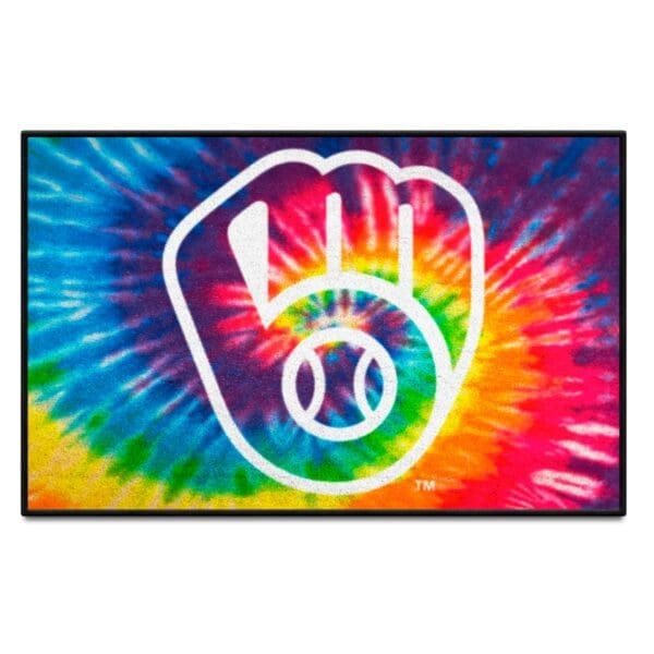 Milwaukee Brewers Tie Dye Starter Mat Accent Rug 19in. x 30in 1 scaled