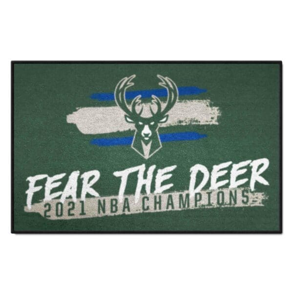 Milwaukee Bucks 2021 NBA Champions Starter Mat Accent Rug 19in. x 30in. 29220 1 scaled