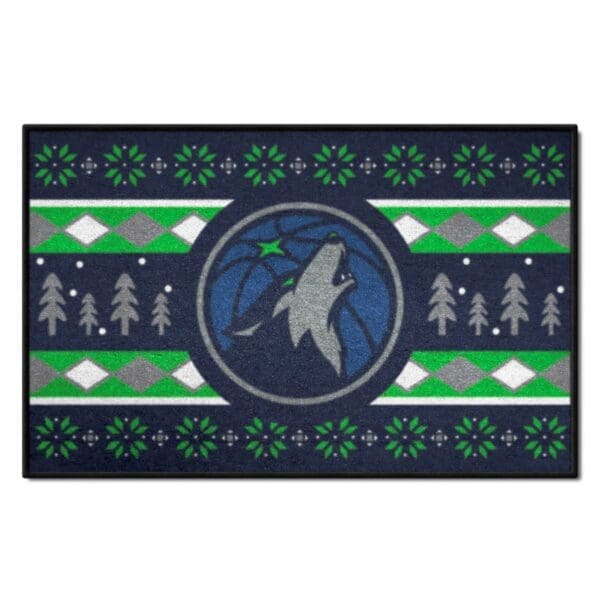 Minnesota Timberwolves Holiday Sweater Starter Mat Accent Rug 19in. x 30in. 26832 1 scaled