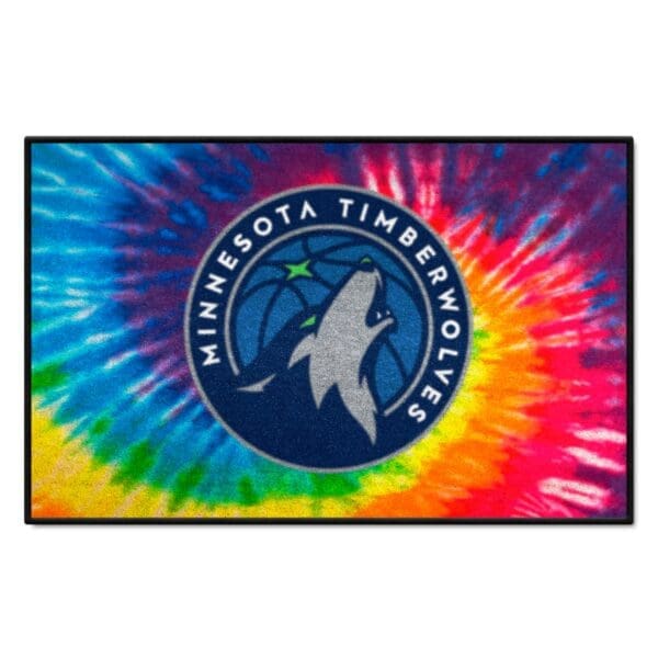 Minnesota Timberwolves Tie Dye Starter Mat Accent Rug 19in. x 30in. 34401 1 scaled