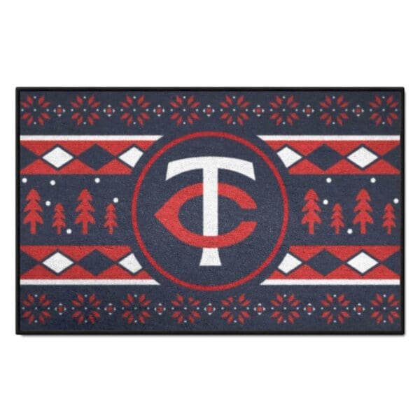 Minnesota Twins Holiday Sweater Starter Mat Accent Rug 19in. x 30in 1 scaled