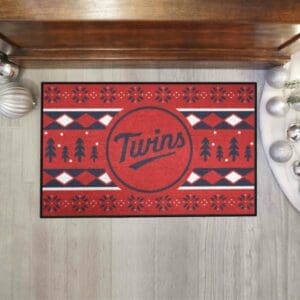 Minnesota Twins Holiday Sweater Starter Mat Accent Rug - 19in. x 30in.