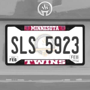 Minnesota Twins Metal License Plate Frame Black Finish