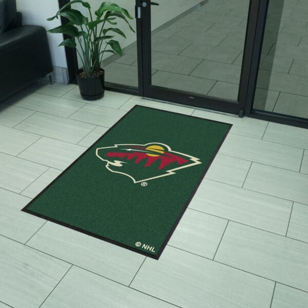 Minnesota Wild 3X5 High-Traffic Mat with Durable Rubber Backing - Portrait Orientation-12858