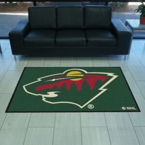 Minnesota Wild 4X6 High-Traffic Mat with Durable Rubber Backing - Landscape Orientation-12859