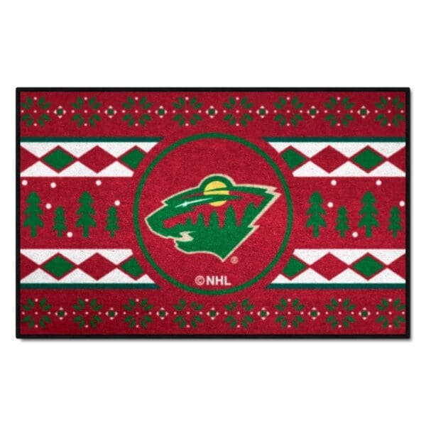 Minnesota Wild Holiday Sweater Starter Mat Accent Rug 19in. x 30in. 26858 1 scaled