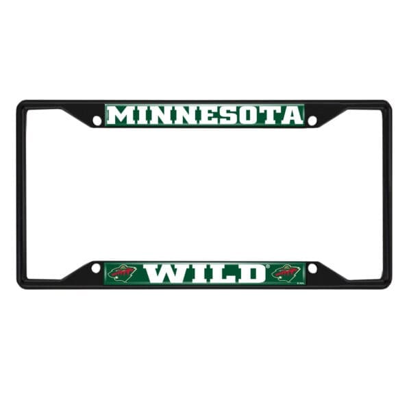 Minnesota Wild Metal License Plate Frame Black Finish 31384 1