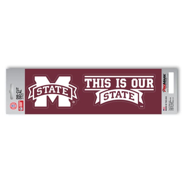 Mississippi State Bulldogs 2 Piece Team Slogan Decal Sticker Set 1