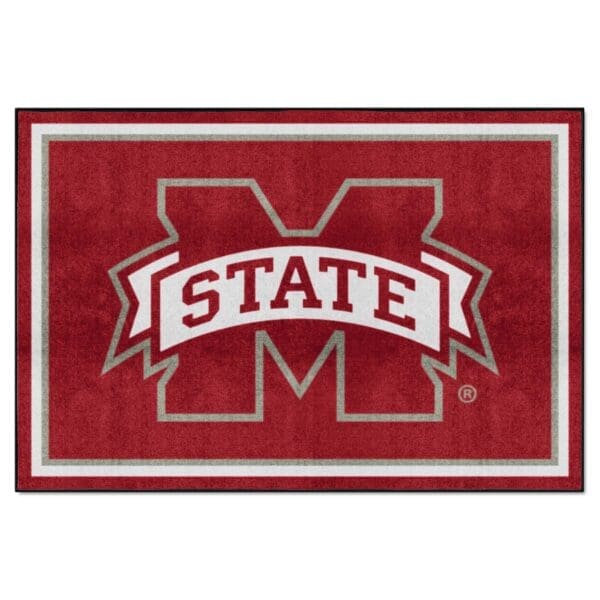 Mississippi State Bulldogs 5ft. x 8 ft. Plush Area Rug 1 scaled