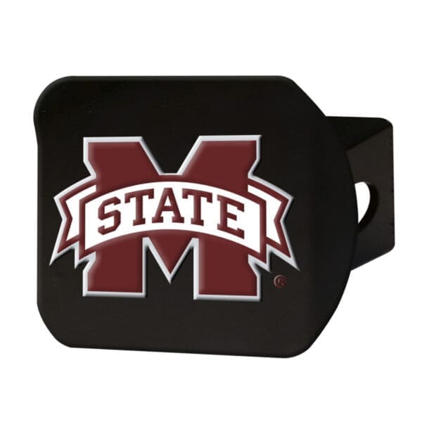 Mississippi State Bulldogs Black Metal Hitch Cover 3D Color Emblem 1