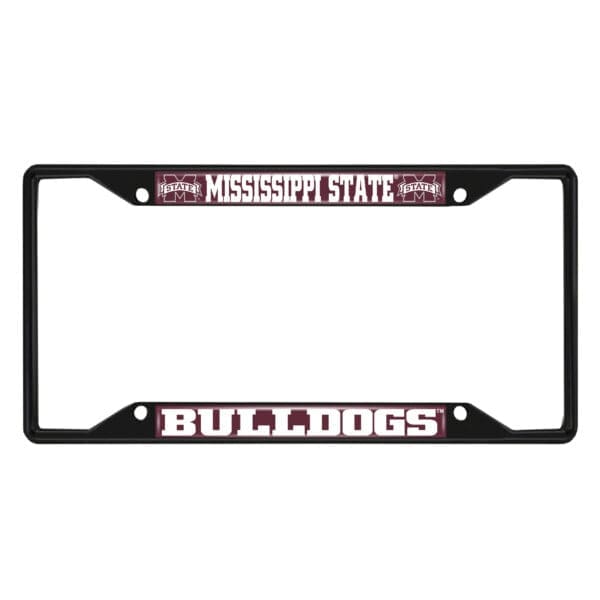 Mississippi State Bulldogs Metal License Plate Frame Black Finish 1