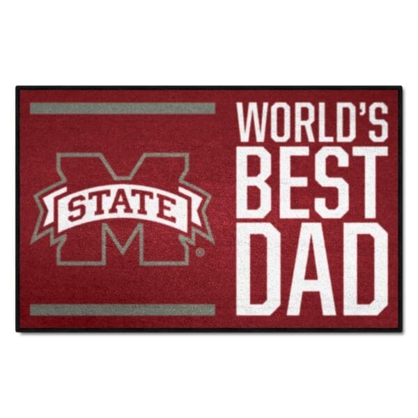 Mississippi State Bulldogs Starter Mat Accent Rug 19in. x 30in. Worlds Best Dad Starter Mat 1 scaled