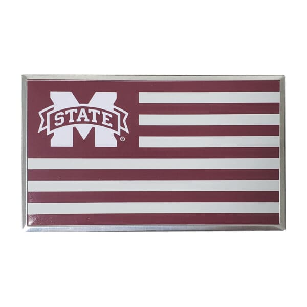 Mississippi State Bulldogs State Flag Aluminum Embossed Emblem 1