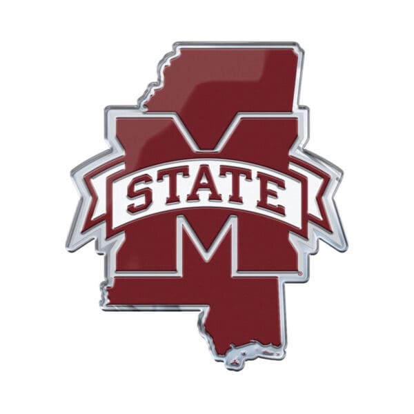 Mississippi State Bulldogs Team State Aluminum Embossed Emblem 1
