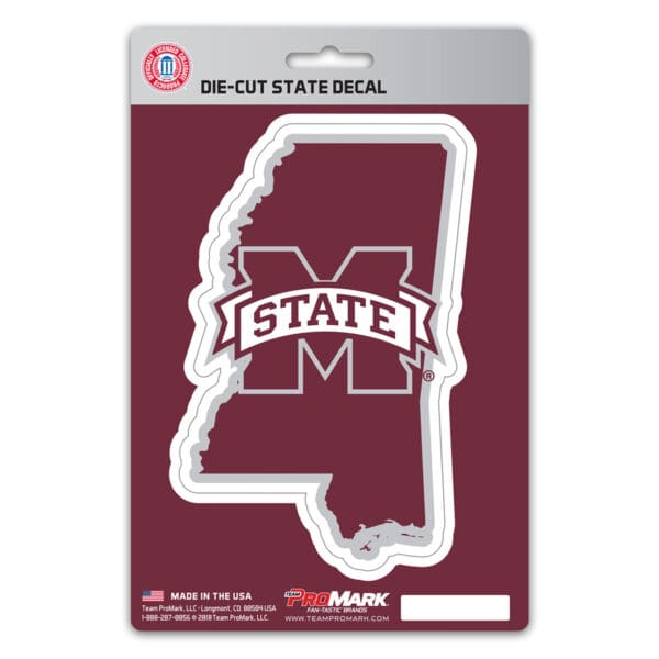 Mississippi State Bulldogs Team State Shape Decal Sticker 1