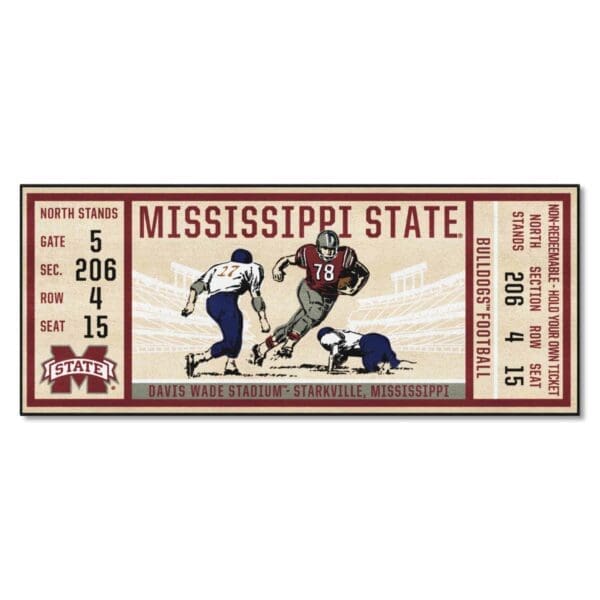 Mississippi State Bulldogs Ticket Runner Rug 30in. x 72in 1 scaled