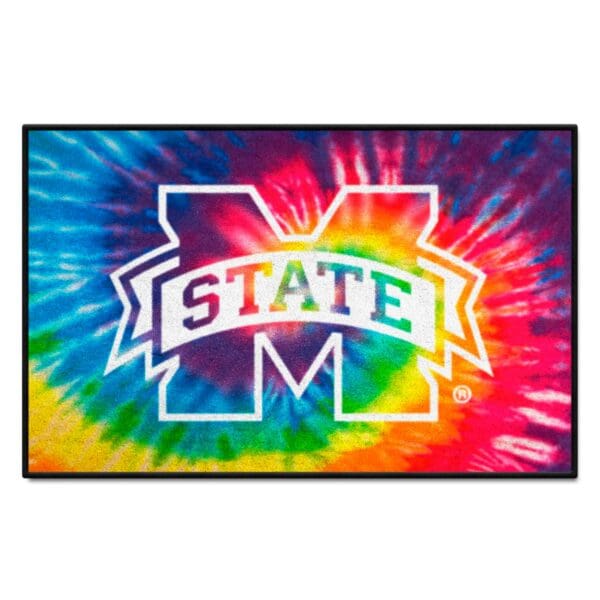 Mississippi State Bulldogs Tie Dye Starter Mat Accent Rug 19in. x 30in 1 scaled