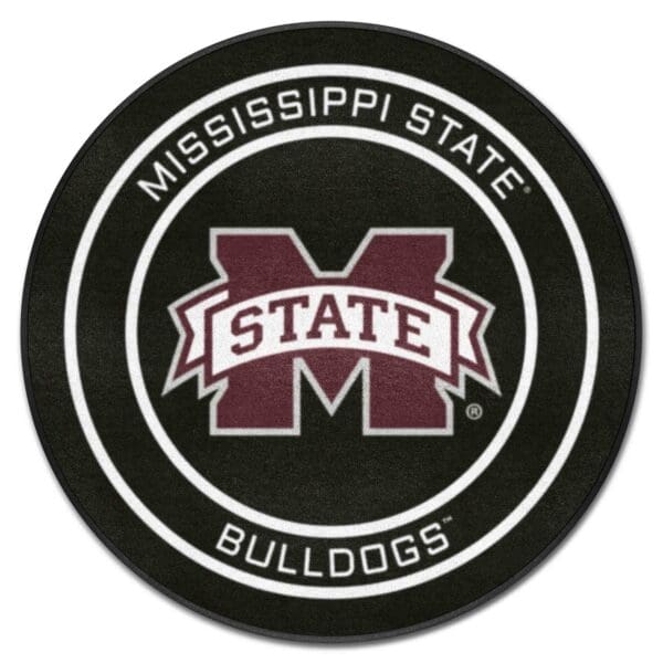 Mississippi State Hockey Puck Rug 27in. Diameter 1 scaled