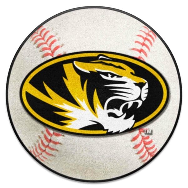 Missouri Tigers Baseball Rug 27in. Diameter 1 scaled