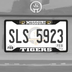 Missouri Tigers Metal License Plate Frame Black Finish
