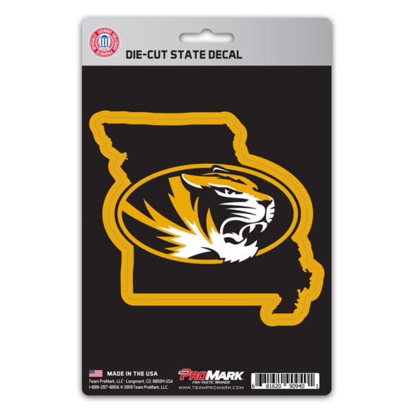 Missouri Tigers Team State Shape Decal Sticker 1