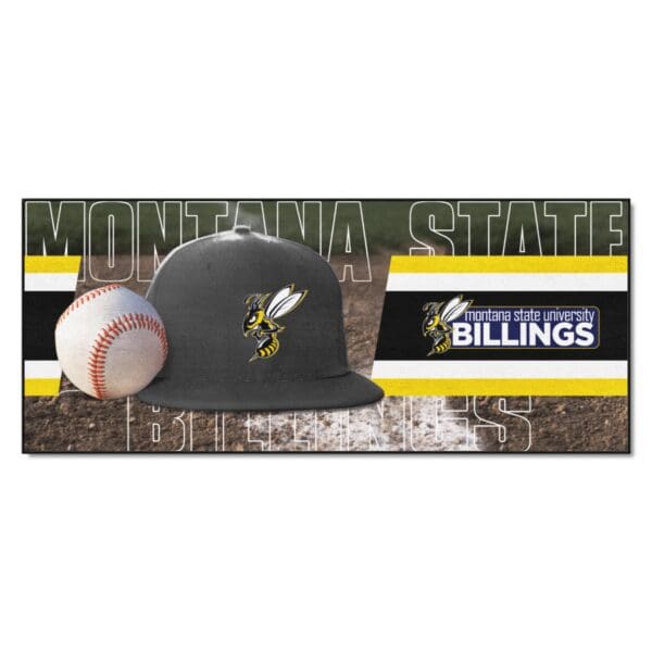 Montana State Billings Yellow Jackets Baseball Runner Rug 30in. x 72in 1 scaled