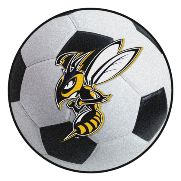 Montana State Billings Yellow Jackets Soccer Ball Rug 27in. Diameter 1