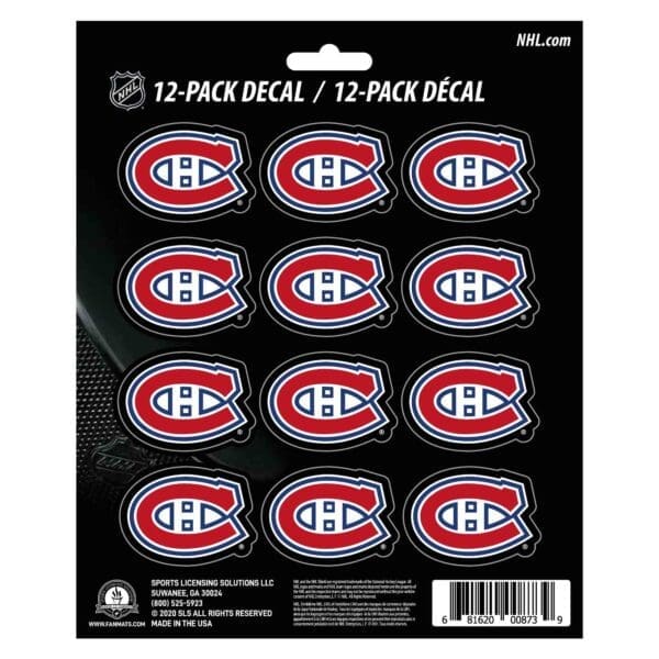 Montreal Canadiens 12 Count Mini Decal Sticker Pack 30806 1