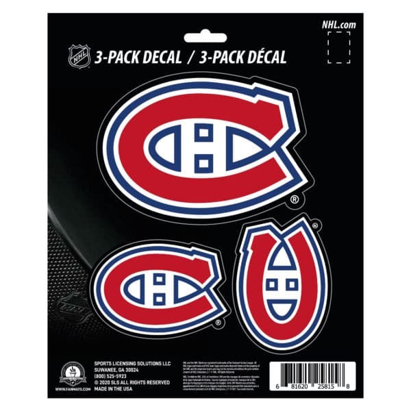 Montreal Canadiens 3 Piece Decal Sticker Set 60991 1