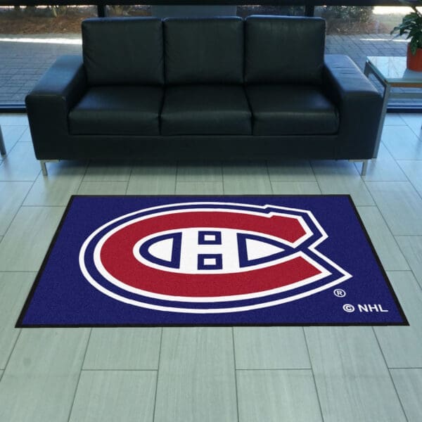 Montreal Canadiens 4X6 High-Traffic Mat with Durable Rubber Backing - Landscape Orientation-12861