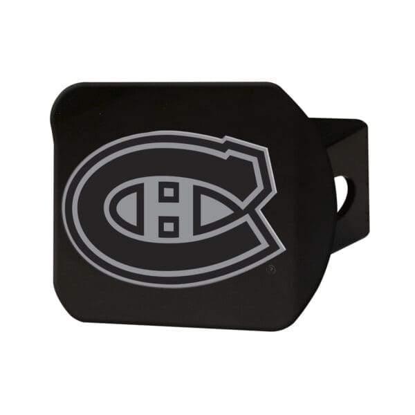 Montreal Canadiens Black Metal Hitch Cover with Metal Chrome 3D Emblem 21003 1