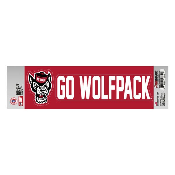 NC State Wolfpack 2 Piece Team Slogan Decal Sticker Set 1